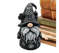 Gnome Figurines | Gothic Decor | 12.5x7.5x7cm | Mysterious Statue Set | Witchy Gnome Figurine | Dark Finish | For Living Room Bedroom