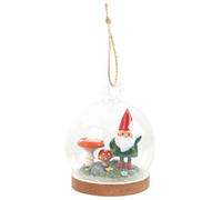 Gnome Glass Dome Hanging Decoration KDMD White One Size