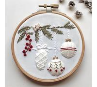 Gnome Hats And Beards Christmas Embroidery Kit Christmas Gnomes Embroidery Kits For Beginners With Pattern DIY Adult Kits Full Embroidery Hoop Kit With Needles And Crystal Bead Curtains (E, 15x15x1)