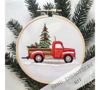 Gnome Hats And Beards Christmas Embroidery Kit Christmas Gnomes Embroidery Kits For Beginners With Pattern DIY Adult Kits Full Embroidery Hoop Kit With Needles And Crystal Bead Curtains (G, 15x15x1)