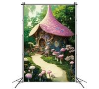 Gnome Hut Round Door Photography Backdrops for Festivals Girls Birthday Party Decoration Forest Castles Cabin Photo Zone Background
