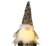 Gnome Illuminated Gnome Christmas Decorations | Santa Gnomes with Glitter Hat, Gonks Christmas Ornaments | Plush Sequined Faceless Doll 30x10cm