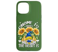 Gnome Is Where The Heart Is For Women Yellow Blue Sunflower Case for iPhone 15