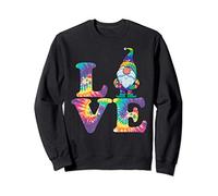 Gnome Love Hippie Gnomes Tie Dye Retro Style Vintage Peace Sweatshirt
