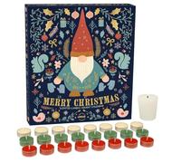 Gnome Merry Christmas Scented Candle Advent Calendar. Countdown to Christmas with a surprise candle for every day. 23 x Tea Lights & 1 x Votive Candle for Xmas Eve. Luxury Premium Advent *VEGAN*