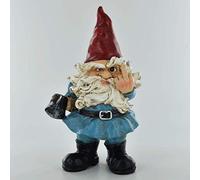 Gnome- Middle Finger Garden Ornament Home Decor Joke Present Novelty Gift Fantasy Figure Comical Elf H18.5cm