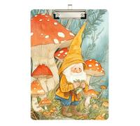 Gnome Mushroom Autumn clipboard Waterproof Plastic for Student Girls Kids Teacher clipboard Size 9 x 12