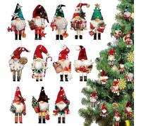 Gnome Nutcracker Christmas Tree Ornaments Set, 12 Pieces Traditional Nutcracker Soldier Holiday Ornaments, Christmas Tree Ornaments Holiday Decoration Supplies for Indoor and Outdoor Christmas Trees