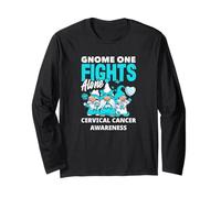 Gnome One Fights Alone Cervical Cancer Awareness Long Sleeve T-Shirt