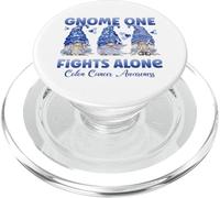 Gnome One Fights Alone Dark Blue| Colon Cancer Awareness PopSockets PopGrip for MagSafe