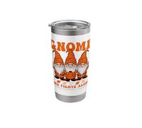 Gnome One Fights Alone Multiple Sclerosis Awareness Humor Stainless Steel Insulated Tumbler
