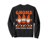 Gnome One Fights Alone Multiple Sclerosis Awareness Humor Sweatshirt