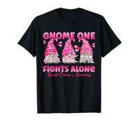 Gnome One Fights Alone Pink| Breast Cancer Awareness T-Shirt