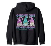 Gnome One Fights Alone Suicide Prevention Awareness Zip Hoodie