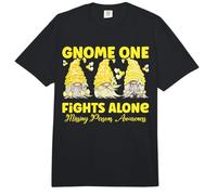 Gnome One Fights Alone Yellow Missing Persons Awareness Comfort Colors Adult Heavyweight T-Shirt