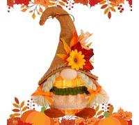 Gnome Plush Doll - LED Lighted Plush Gnome for Thanksgiving,Seasonal Autumn Figure Desktop Ornaments for Bookshelf Garden Table Shelves Mantel Patio Nights