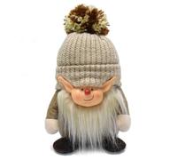 Gnome Plush Long Beard Stuffed Gnomes with Smiling Face & Elf Ears | Red Nose, Pom Pom Ball on Hat, Freestanding, for Mantel, Shelf, Tabletop Decor