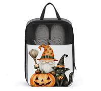 GNOME Pumpkin Black CAT Witch Hat Shoe Bag for Travel Daily Use Anti-dust Storage Carrier Golf Shoe Pouch
