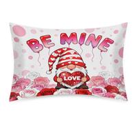 Gnome Satin Pillowcase for Hair and Skin, Be Mine Silk Pillowcase with Envelope Closure, Standard Size Pillow Cover for Bedroom Sofa Home Decoration Gift for Women Men