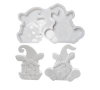 Gnome Silicone Casting Mould | Plaster Casting - 2 Pieces Garden Gnome Silicone Moulds | for Use with Resin and Clay at Parties, Birthday Parties, Home Decoration and Bookshelves