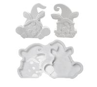 Gnome Silicone Mold, Bunny Template, 7.8x4.84 Inches DIY Craft Mold with Flexible Silicone Build, Resin Wax Clay Mould with Material, Spring Holiday Project for Party and Celebration