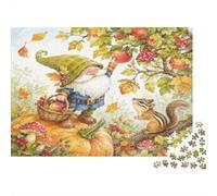 Gnome Squirrel Autumn 1000 Pieces Mini Jigsaw Puzzle for Adults