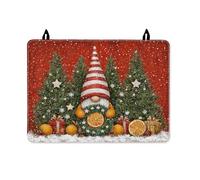 Gnome Stove Top Cover for Electric Stove, Christmas Festive Christmas Tree Orange Red Waterproof Cover for Glass Top Electric Cottage Kitchen Decor 28x20 Inch
