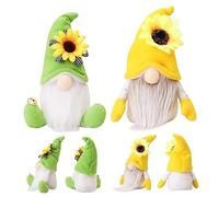 Gnome Summer Decoration Summer Gonk 2pcs Sunflower Spring Gnome Easter Gonk Decor Figures Gonk Gifts for Children Home Party Decor Desktop Ornaments