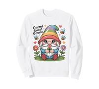 Gnome Sweet Gnome Cute Rainbow Hat Bees Flowers Sweatshirt