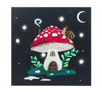 Something Different Wholesale Enchanted Mushroom Home LED Light-Up Wall Canvas - Whimsical Fairy Tale Design - Gentle Glow for Magical Ambiance - Inspired Décor & Easy Installation