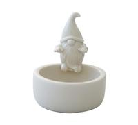 Gnome Tea Light Holder - Hands Ceramic Candle Stand, Santa Claus Festive Tealight Holder, Seasonal Ornament Collectible Decorative Accessory | Holiday Home Decoration Dining Table Centerpiece Fireplac