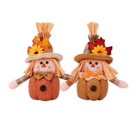 GNOME Thanksgiving - 2 Pieces Autumn Plush Faceless Dwarfs with Maple Leaves and Sunflower Accents, Soft Autumn Figures for Seasonal Festive Display | Entrance Centrepieces, Fe
