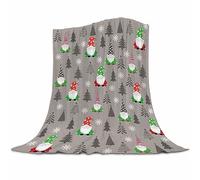 Gnome Throw Blanket Xmas Gnome Pattern Warm Luxury Plush Throw Blanket, Ultra Soft & Lightweight Flannel Throw Blanket for Couch, Sofa and Bed (Xmas Gnome, 150x200cm)