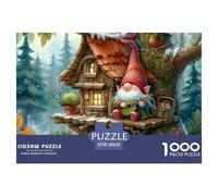Gnome Treehouse Challenging Puzzles 1000 Pieces - Gnome on Tiny House for Men And Women Fun And Challenging Family Game Great Gift Idea38x26cm/1000pcs