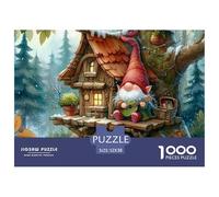 Gnome Treehouse Fun And Challenging Family Game 1000 Pieces Puzzle -Gnome on Tiny House for Adults Kids Great Gift Idea52x38cm/1000pcs
