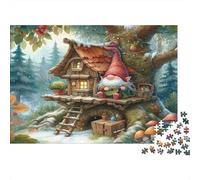 Gnome Treehouse Puzzle 1000 Pieces Recycled Paper for Adults Puzzle for Adults Educational Game Challenge Fun Home Present Great Gift for Kids Age 12 Years Up 38x26cm/1000pcs