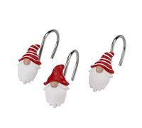 Gnome Walk Holiday Collection 12 pc Shower Curtain Hook Set, Multi