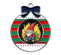 Gnome Weed Cute Christmas Pendant Charms Metal Hanging Xmas Tree Ornament Decoration Craft Circular