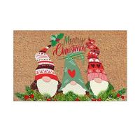 Gnome Welcome Mat - Holiday Christmas Doormat, Non Skid Festive Rug | Merry Winter Entry Mat, Washable Floor Decoration for Outdoor Indoor Use, Seasonal Front Door Carpet for Home Porch Entrance
