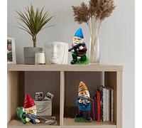 Gnome with Gun, Garden Gnomes, Army Gnomes Outdoor Garden Statues, Desktop Indoor Outdoor Lawn Yard Decorations Halloween Holiday Christmas, Statues (Red+Yellow+Blue)