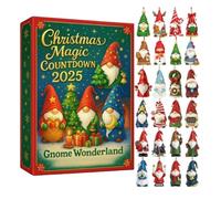 Gnomes Advent Calendars 2025: 24 Days Christmas Countdown Calendar with 24 2D Acrylic Gnome Figures Pendant | Gnomes Wonderland Advent Holiday Ornament for Christmas Tree Decorations