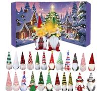 Gnomes Advent Calendars 2025, 24 Days Christmas Countdown Calendar with 24 Gnomes Dolls, Cute Gnome Christmas Decorative Ornament, Xmas Countdown Decor Gift (Set B 24 Days(21 +3LED))