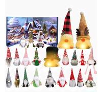 Gnomes Advent Calendars 2025, 24 Days Christmas Countdown Calendar with 24 Gnomes Dolls, Cute Gnome Christmas Decorative Ornament, Xmas Countdown Decor Gift (Set A 24 Days(21 +3LED))