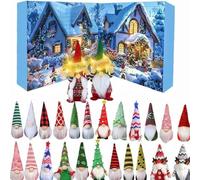 Gnomes Advent Calendars 2025, 24 Days Christmas Countdown Calendar with 24 Gnomes Dolls, Cute Gnome Christmas Decorative Ornament, Xmas Countdown Decor Gift (Set C 24 Days(21 +3LED))