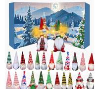 Gnomes Advent Calendars 2025, 24 Days Christmas Countdown Calendar with 24 Gnomes Dolls, Cute Gnome Christmas Decorative Ornament, Xmas Countdown Decor Gift (Set D 24 Days(21 +3LED))