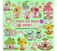 Gnomes and Gnome Houses: Coloring Book for All Ages, 6 x 6 inches, 41 pages, Pocket Sized Coloring Book for Kids Teens and Adults