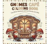 Gnomes Cafe Coloring Book_Cozy Winter Adventures with Cute Gnomes and Coffee: Relaxing Coloring Pages for Kids, Teens, and Adults