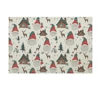 Gnomes Christmas Pattern Linen Placemats 31x44CM Dining Table Place Mats Set Decorative Home Decoration
