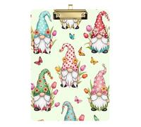 Gnomes Colorful Hats Polka Dots Clipboard Writing Board Letter Size Clipboards, A4 Letter Size 12.5 x 9 Inches Gold Clip