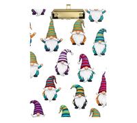 Gnomes Colorful Striped Acrylic Clipboards Writing Clipboard Wordpad Clipboards Standard Size with Low Profile Metal Clip for Women Men Teachers Nurses